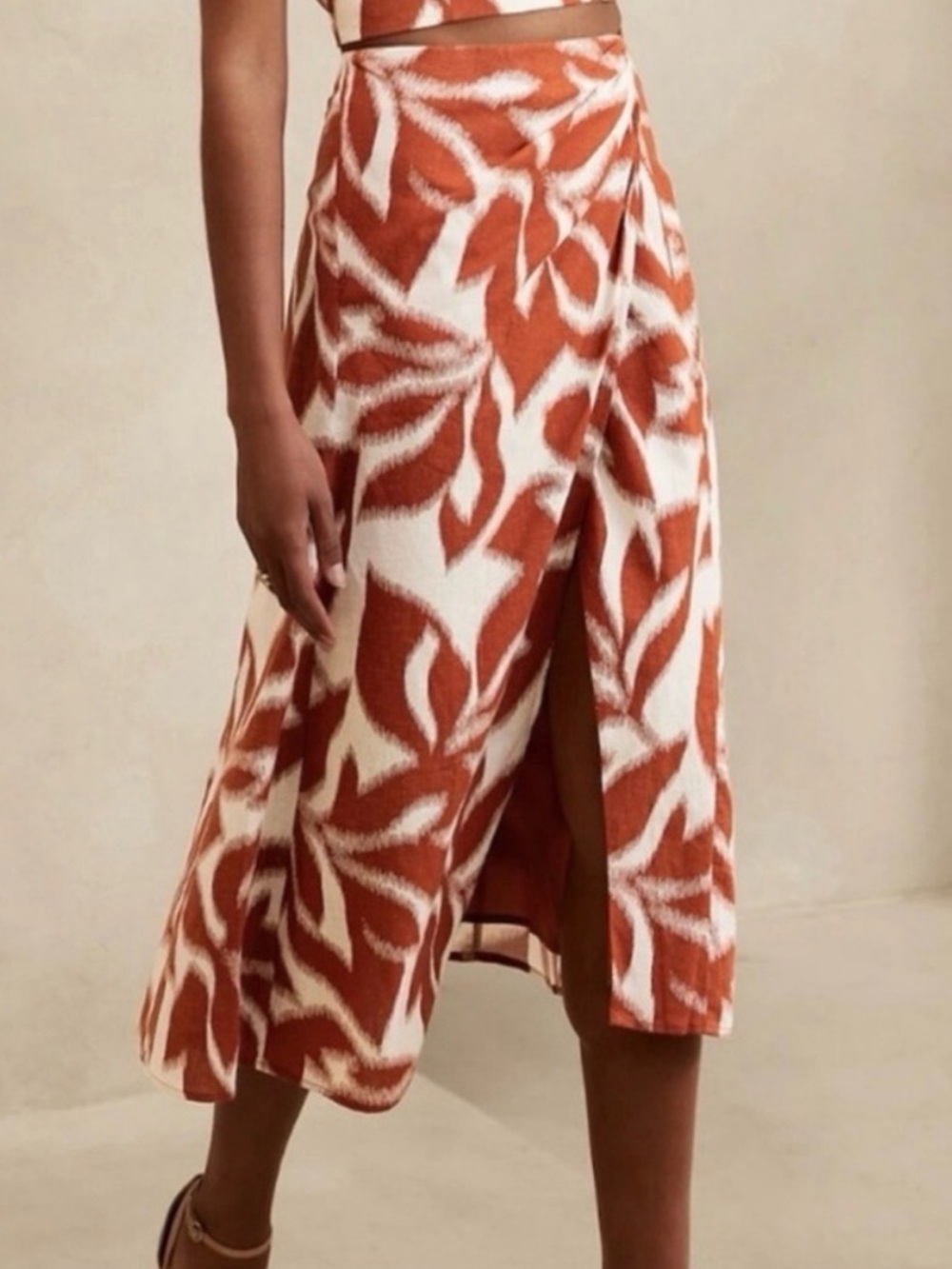 NWT Banana Republic Linen Blend Midi Skirt